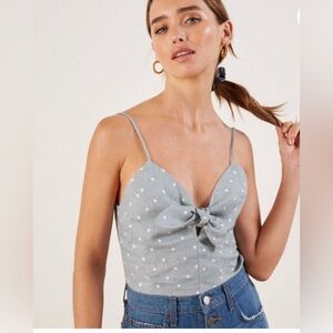 Reformation “Strawberry” Polka Dot top size small